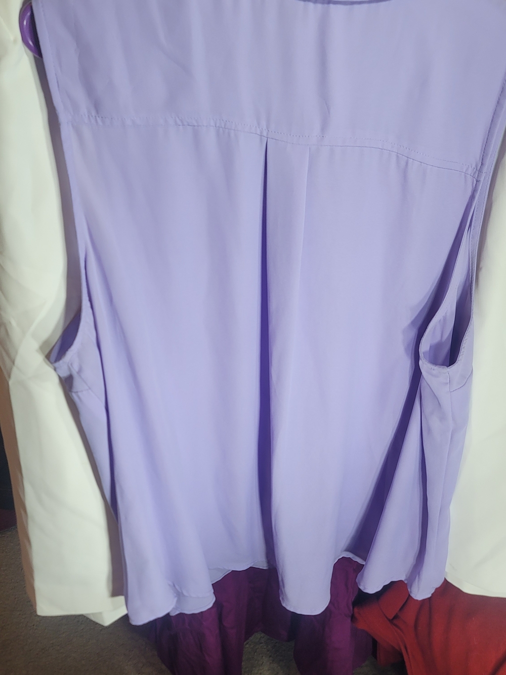 Torrid - Lavender Sleeveless Button-Front Blouse - Picture 3 of 4